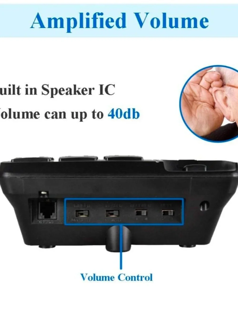 Big Button Phone for Elderly, HePesTer P-02 Amplified Corded Phone for Hearing I
